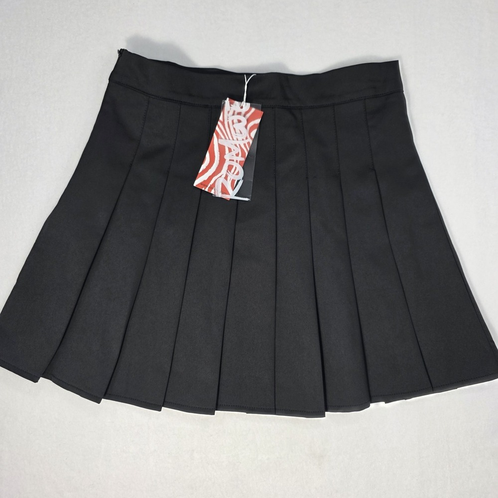 Romwe Womens M Black Pleated Mini Skirt New W/ Tags Grunge Goth Kawaii Academia